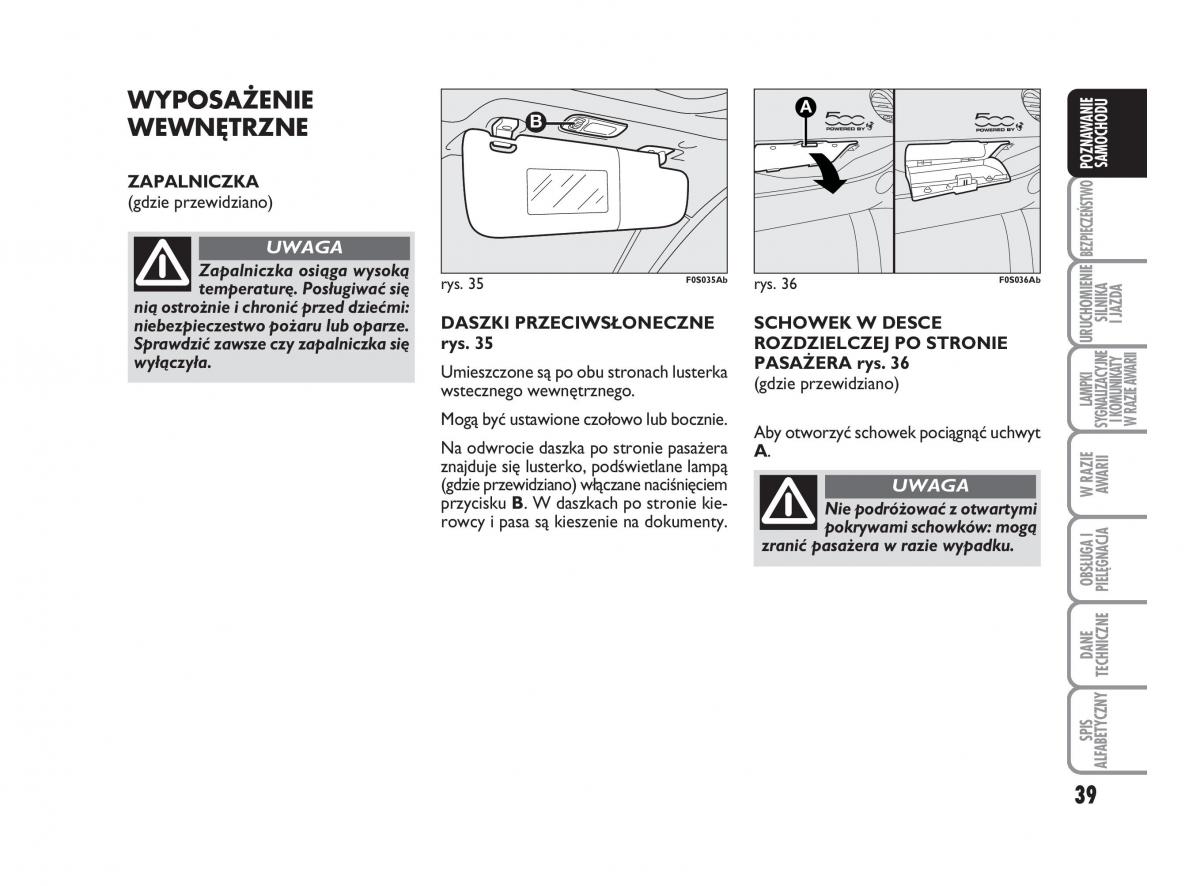 Abarth 500 instrukcja obslugi / page 40