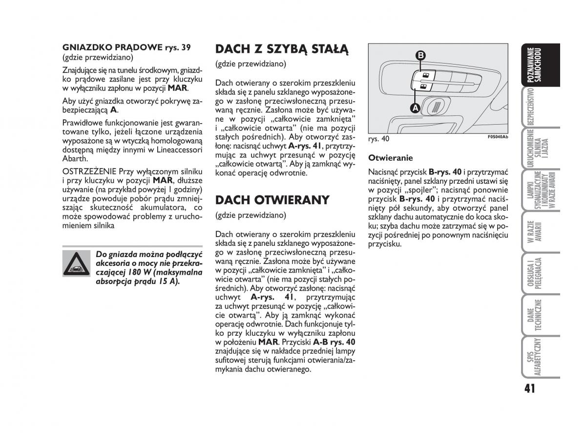 Abarth 500 instrukcja obslugi / page 42