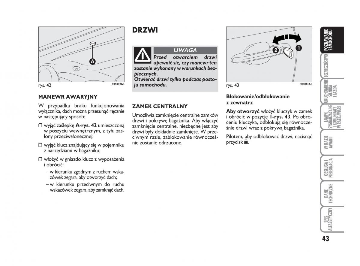 Abarth 500 instrukcja obslugi / page 44