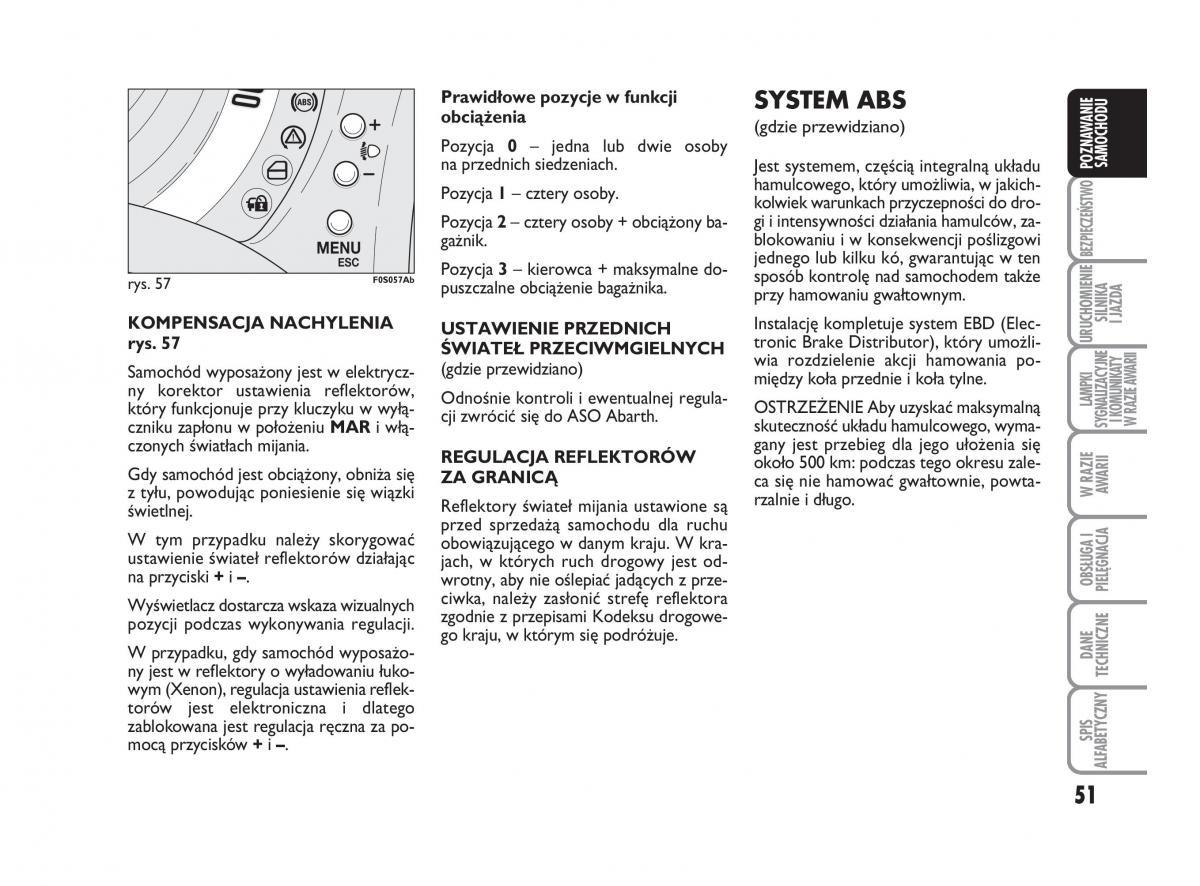 Abarth 500 instrukcja obslugi / page 52