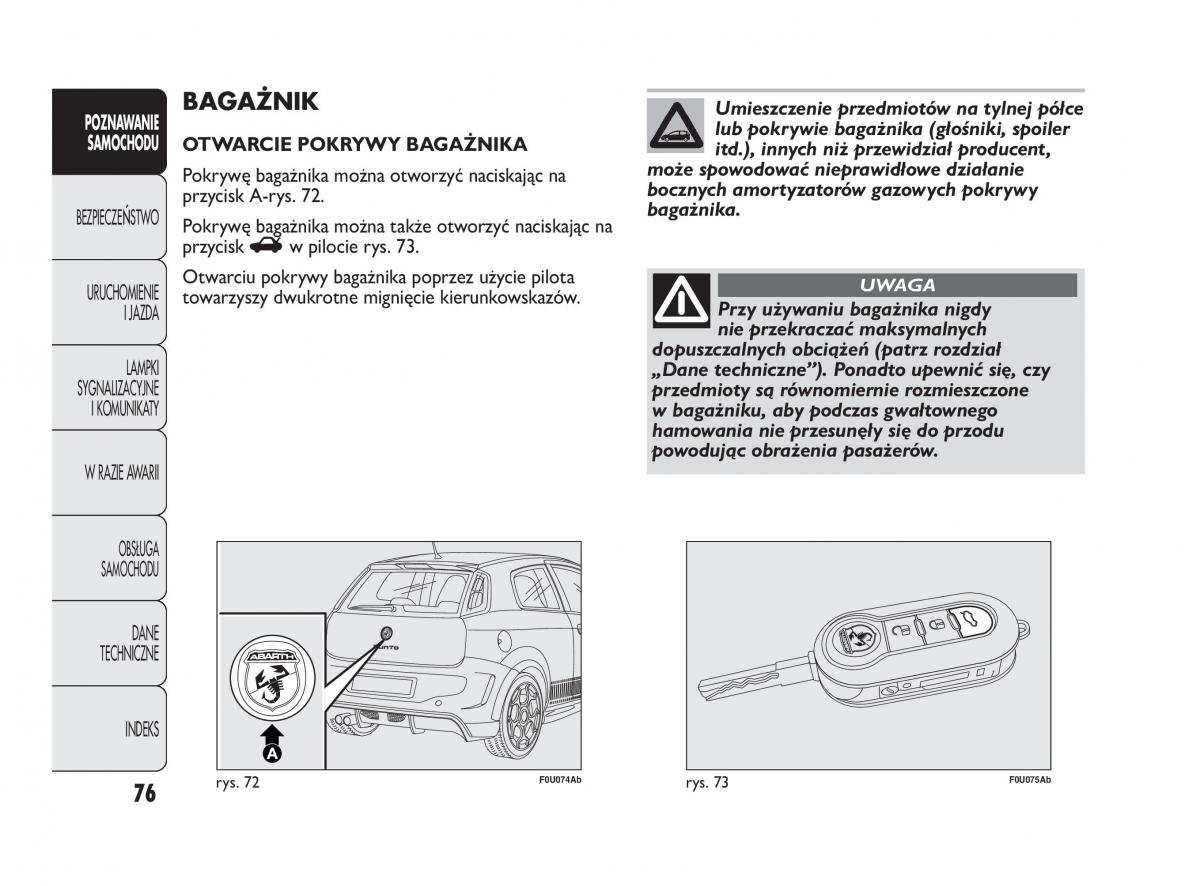 manual  Abarth Punto instrukcja / page 77