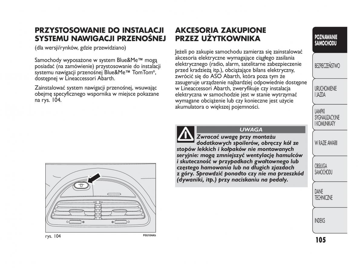 manual  Abarth Punto instrukcja / page 106