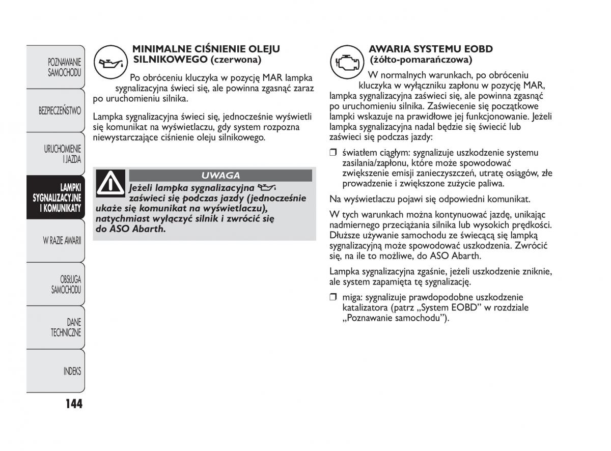 manual  Abarth Punto instrukcja / page 145