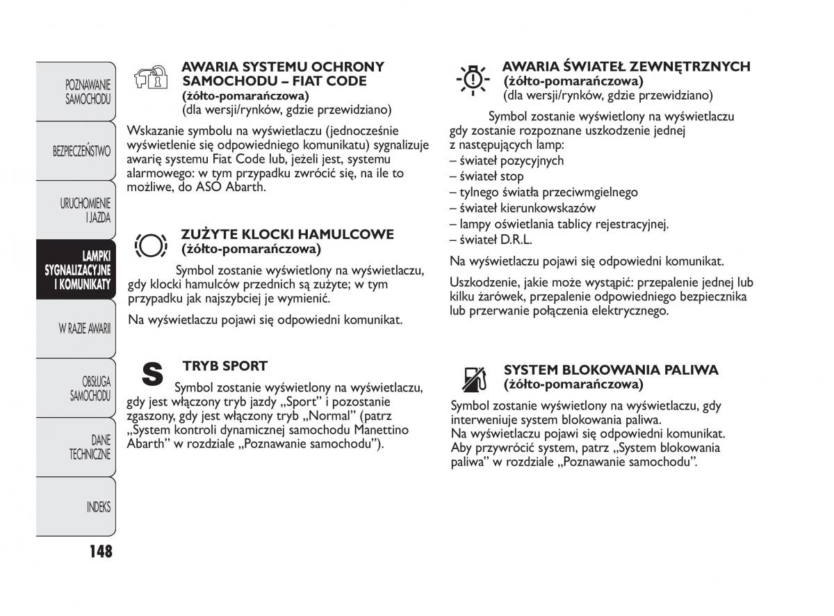 manual  Abarth Punto instrukcja / page 149