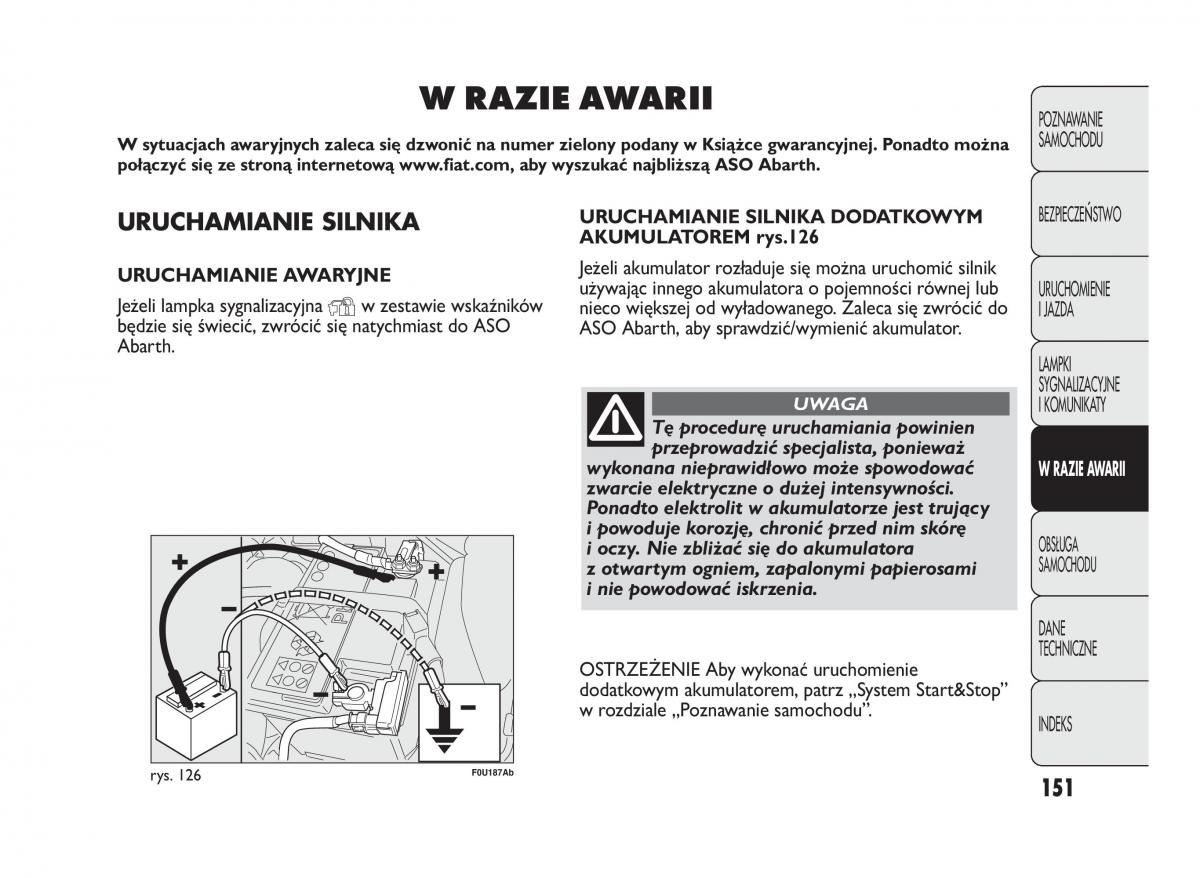 manual  Abarth Punto instrukcja / page 152