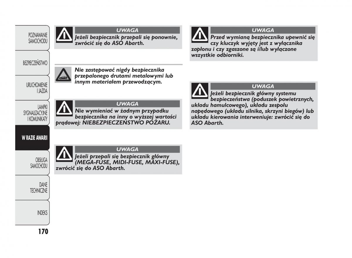 manual  Abarth Punto instrukcja / page 171