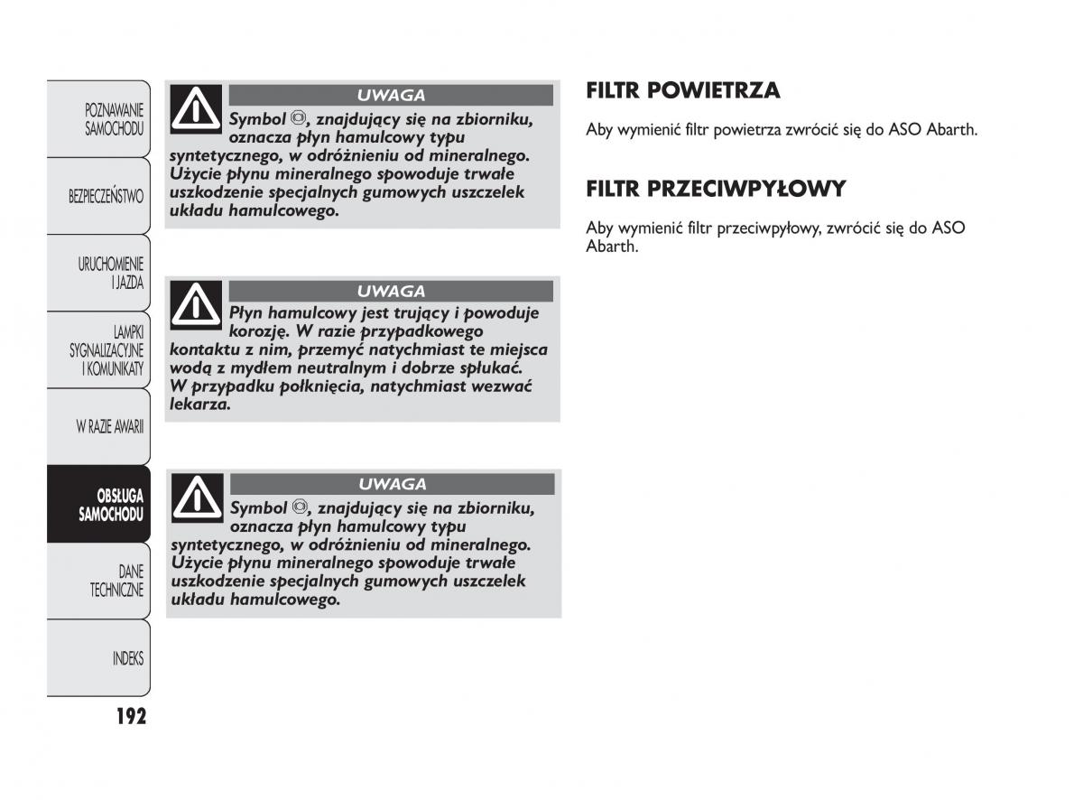 Abarth Punto instrukcja obslugi / page 193