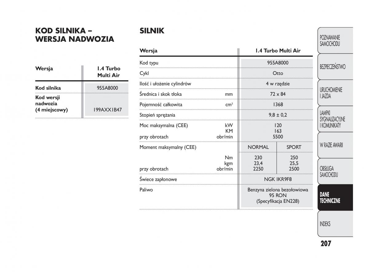 manual  Abarth Punto instrukcja / page 208