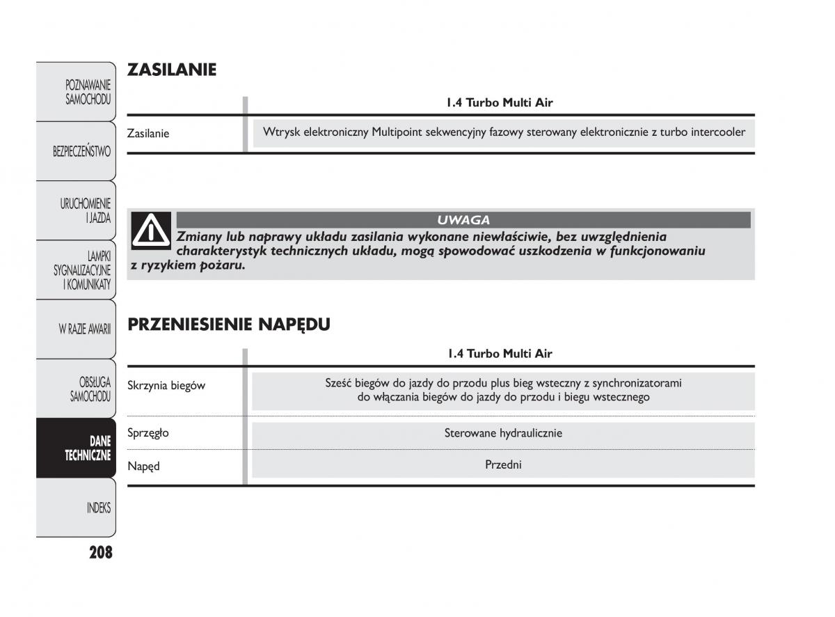 manual  Abarth Punto instrukcja / page 209