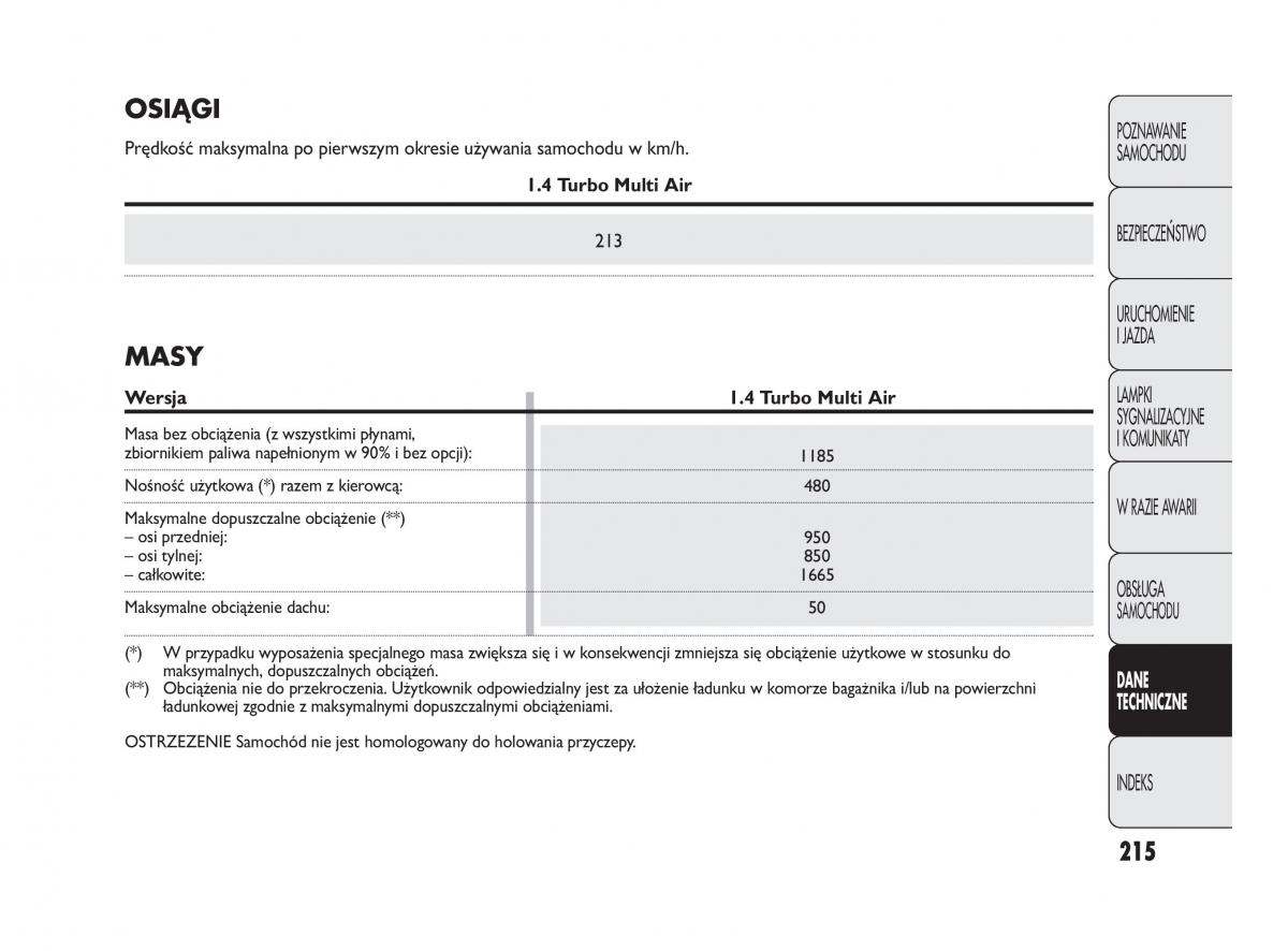 manual  Abarth Punto instrukcja / page 216