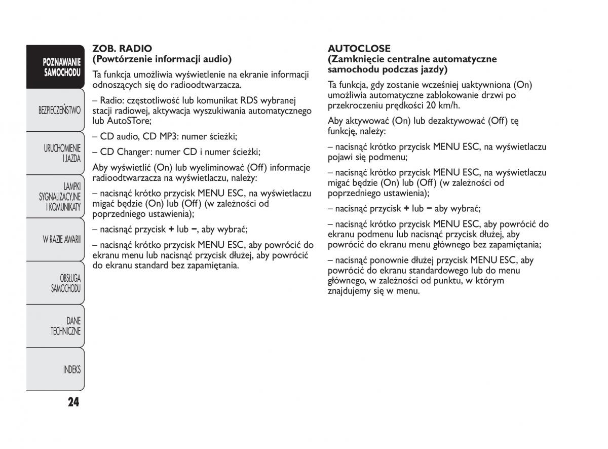 manual  Abarth Punto instrukcja / page 25