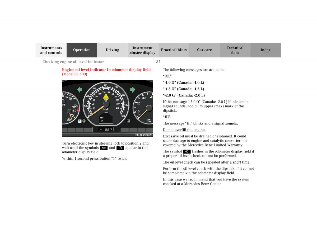 Mercedes Benz SL R129 owners manual / page 86