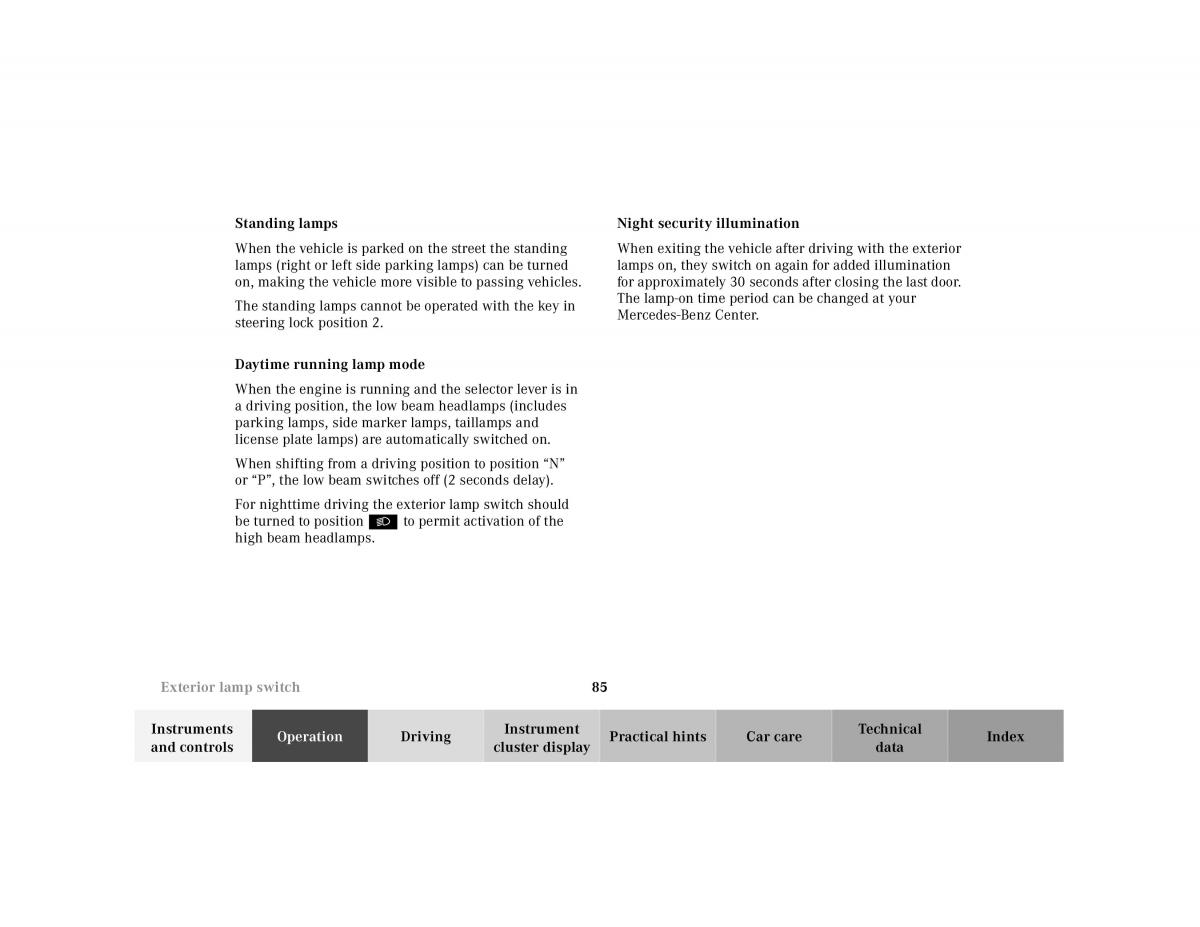 Mercedes Benz SL R129 owners manual / page 89