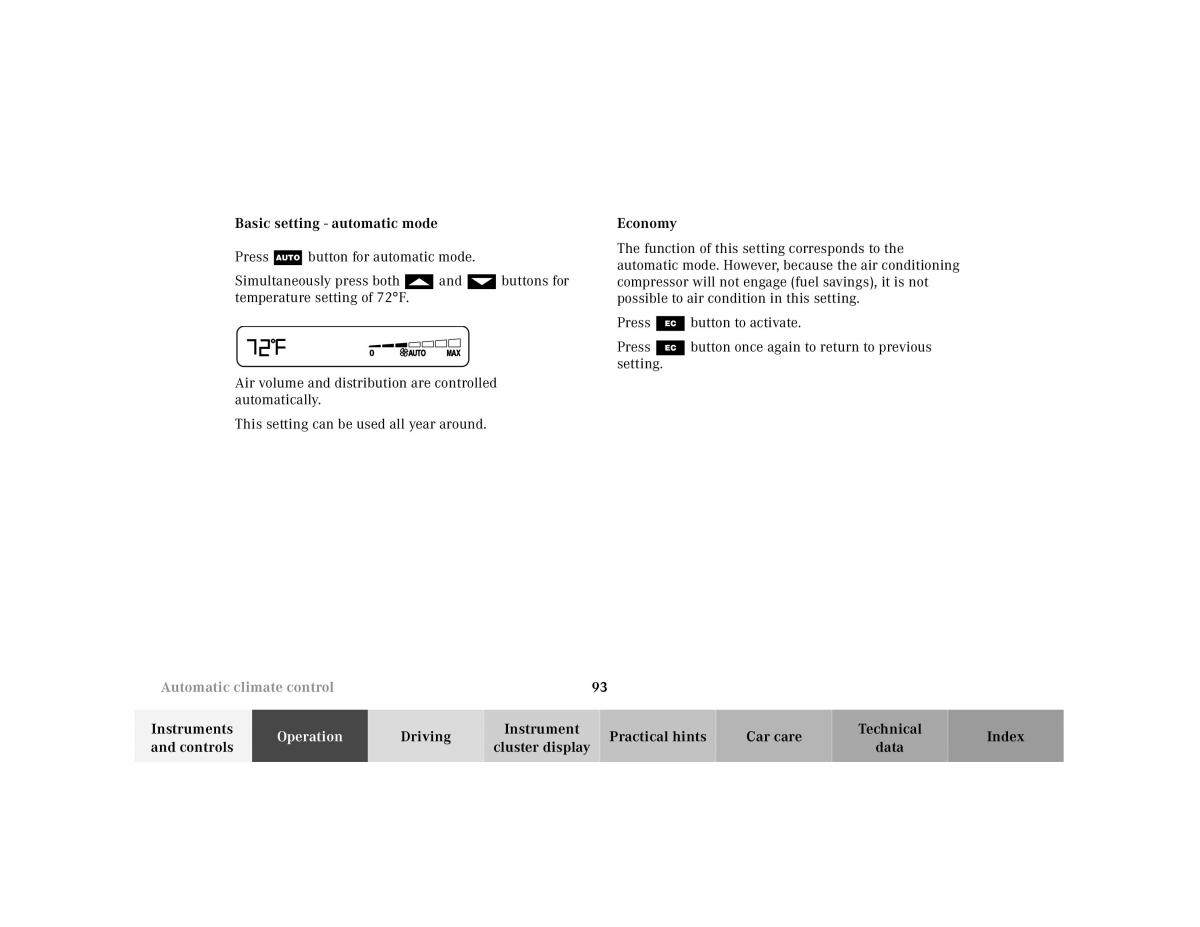 Mercedes Benz SL R129 owners manual / page 97