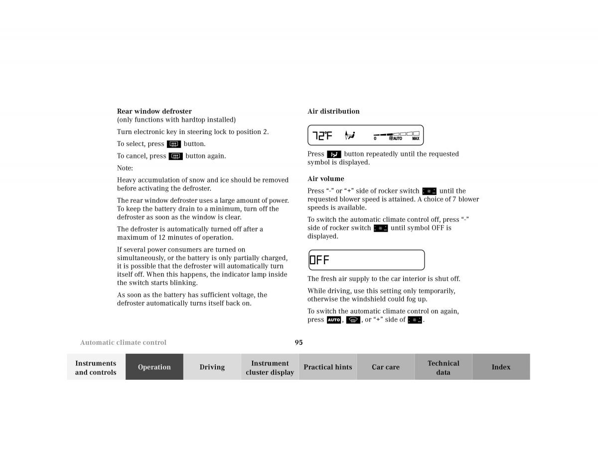 Mercedes Benz SL R129 owners manual / page 99