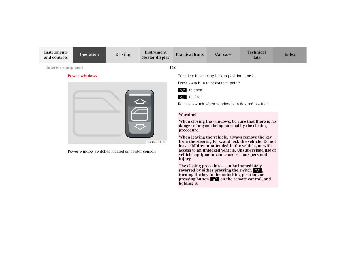 Mercedes Benz SL R129 owners manual / page 120