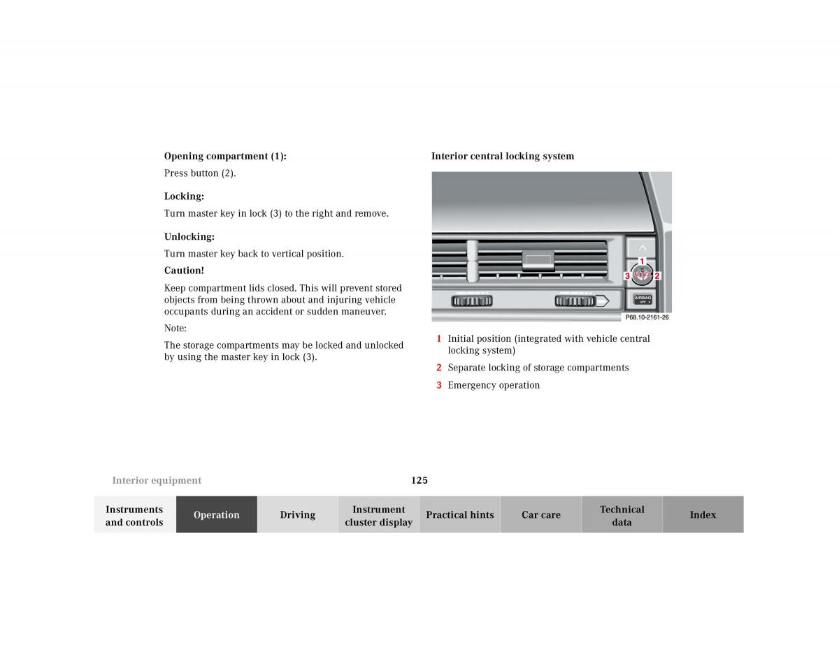 Mercedes Benz SL R129 owners manual / page 129