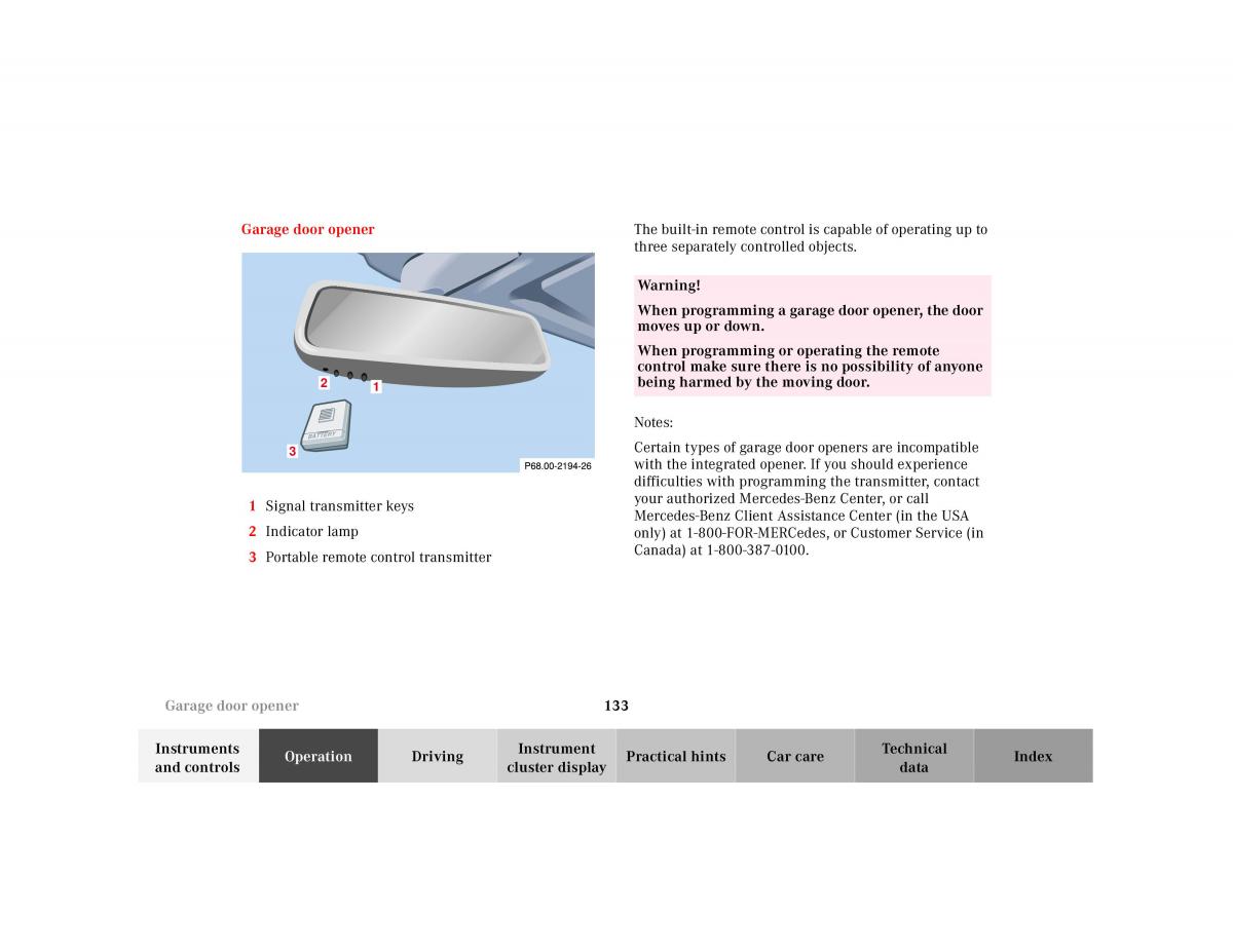 Mercedes Benz SL R129 owners manual / page 137