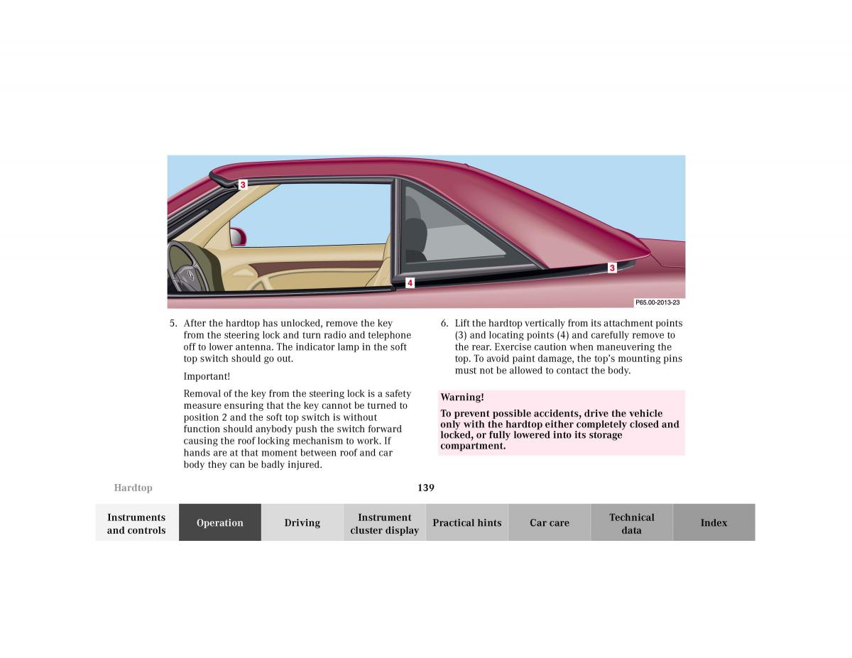 Mercedes Benz SL R129 owners manual / page 143