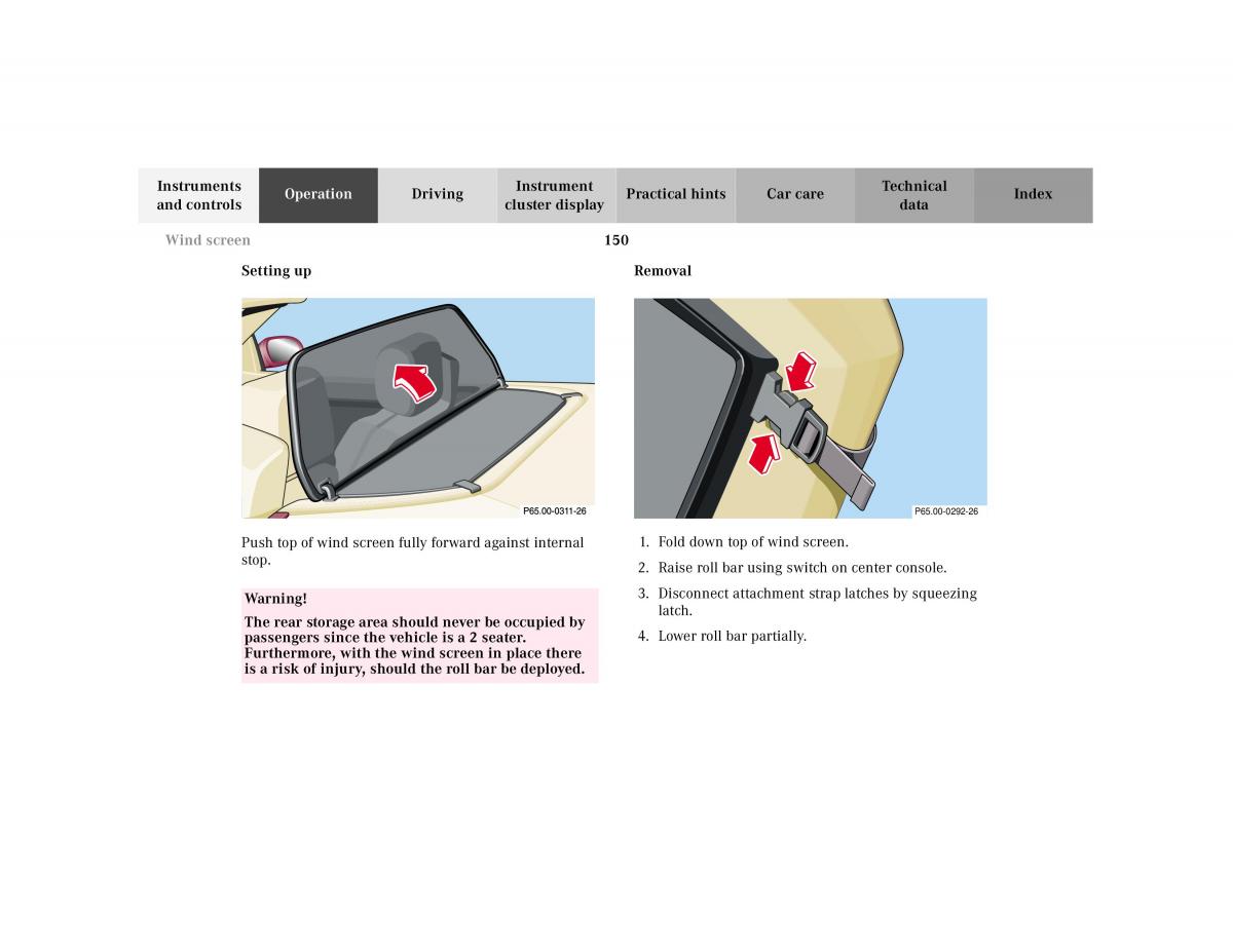 Mercedes Benz SL R129 owners manual / page 154