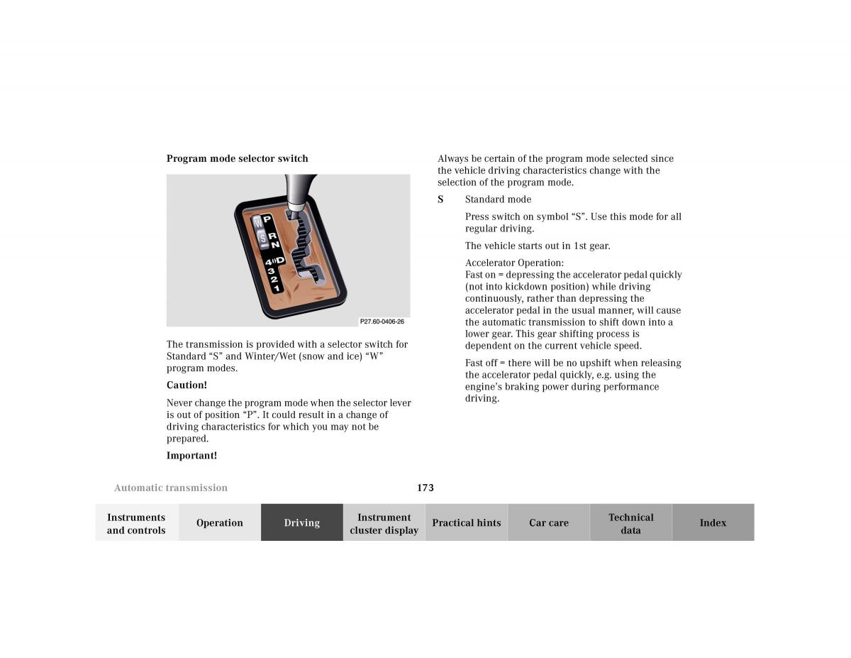 Mercedes Benz SL R129 owners manual / page 177