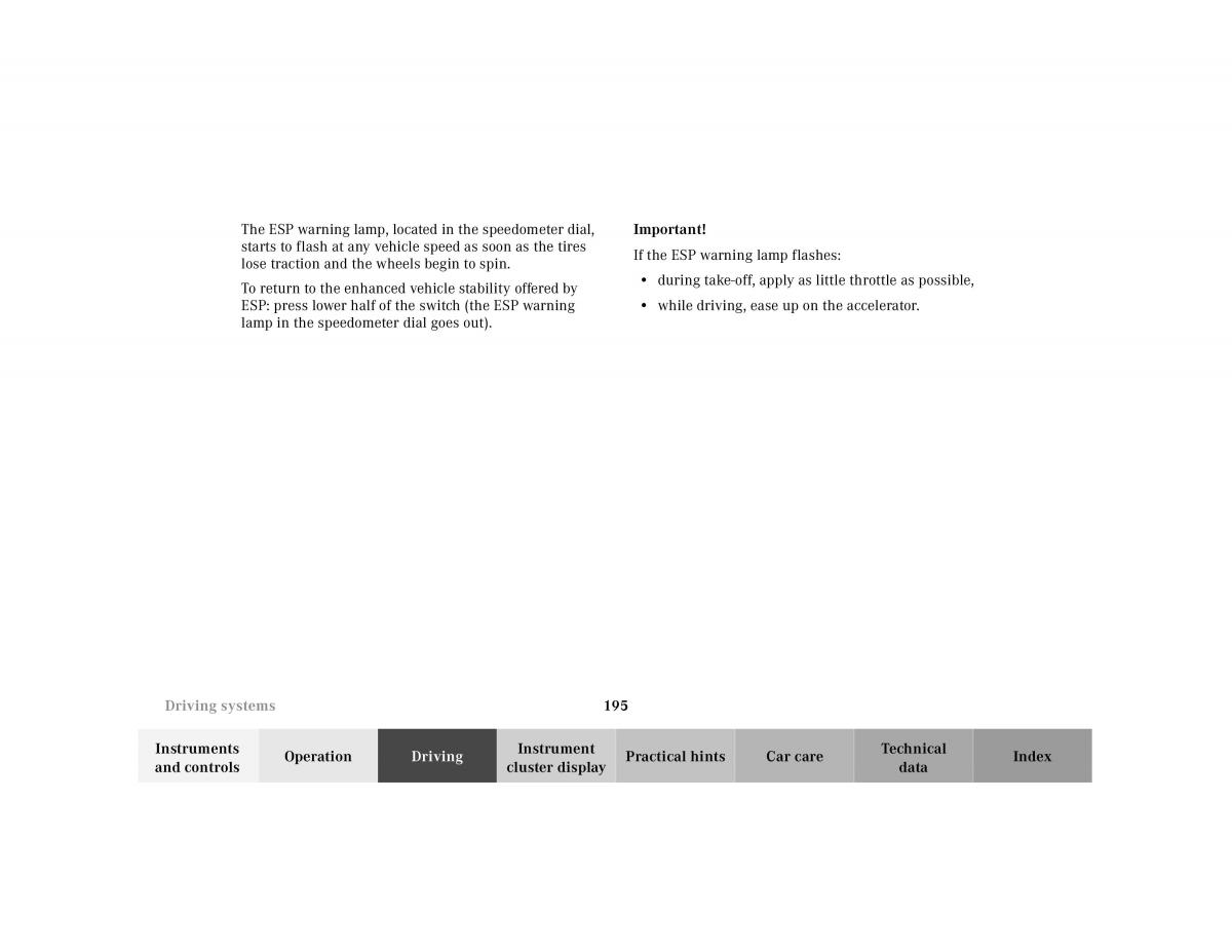 Mercedes Benz SL R129 owners manual / page 199