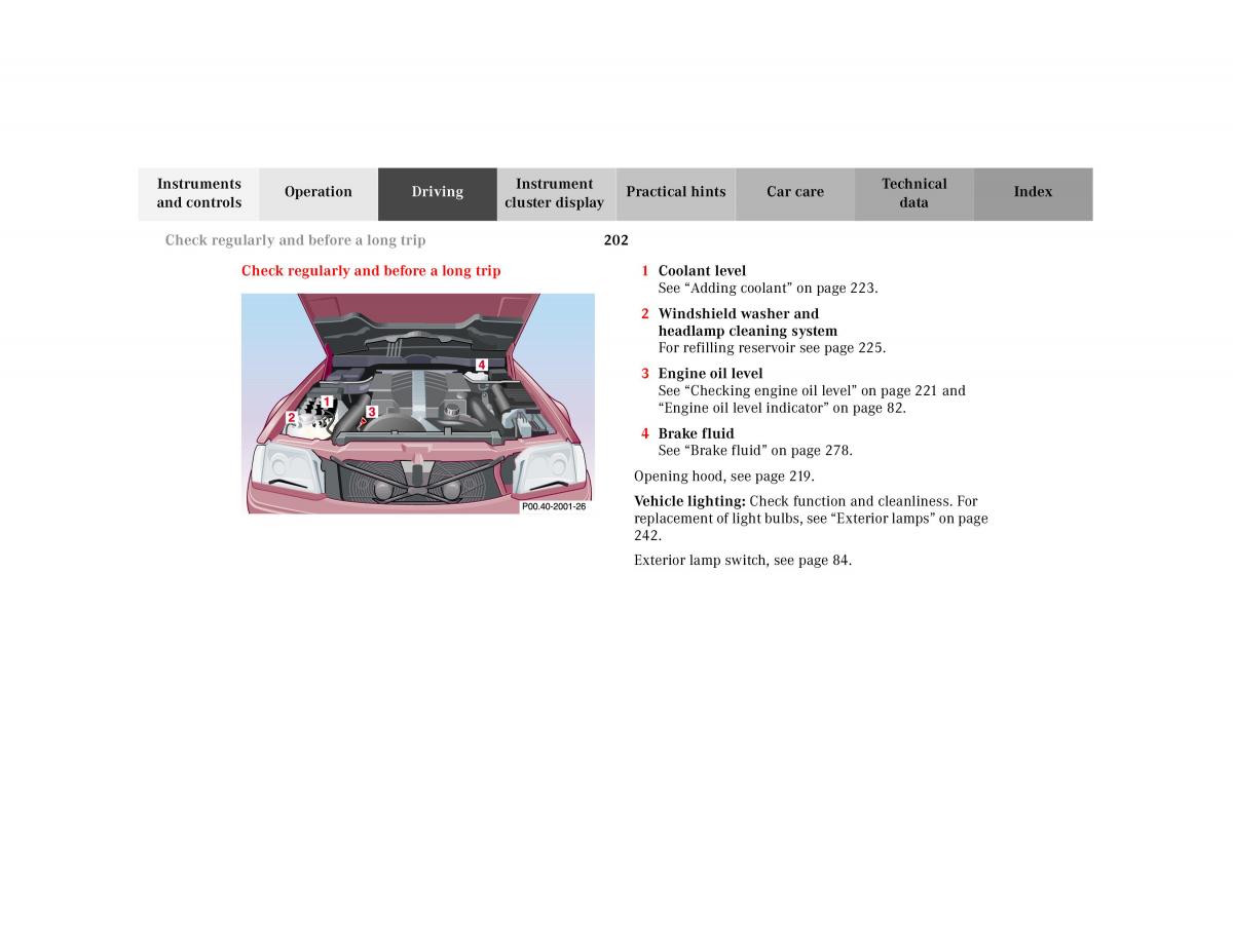 Mercedes Benz SL R129 owners manual / page 206