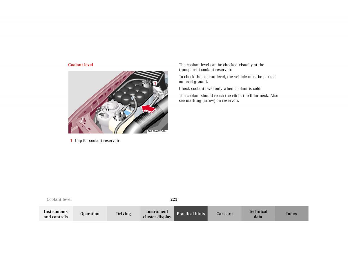 Mercedes Benz SL R129 owners manual / page 227