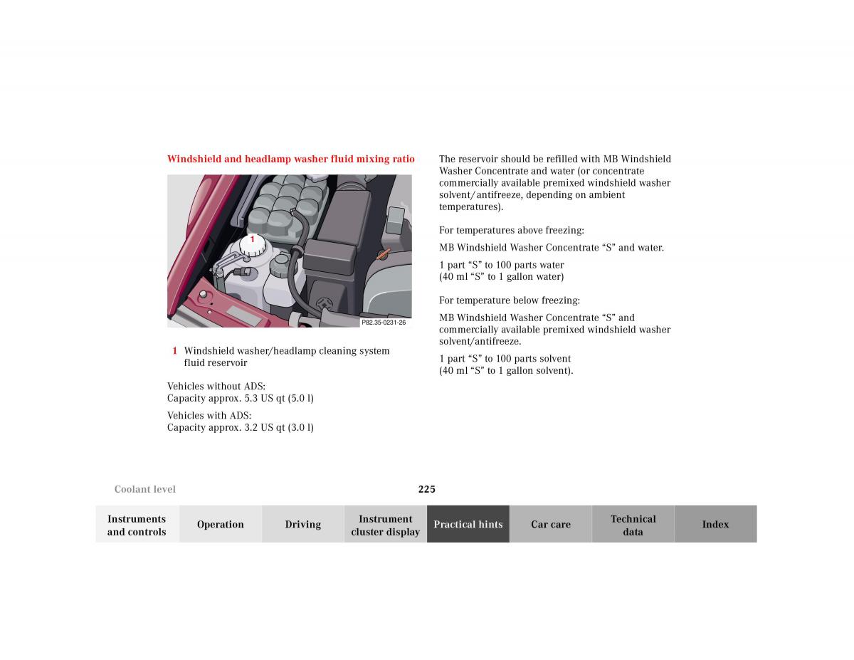 Mercedes Benz SL R129 owners manual / page 229