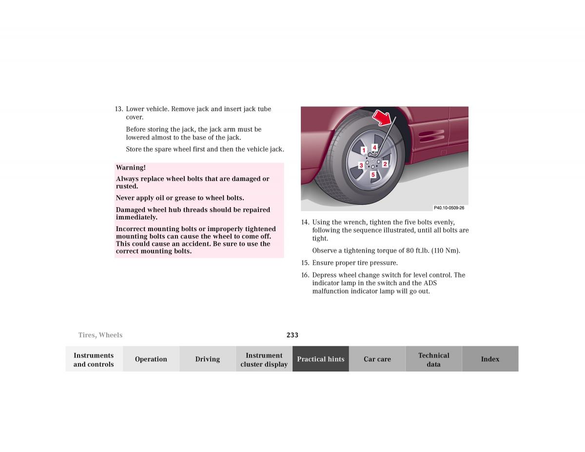 Mercedes Benz SL R129 owners manual / page 237