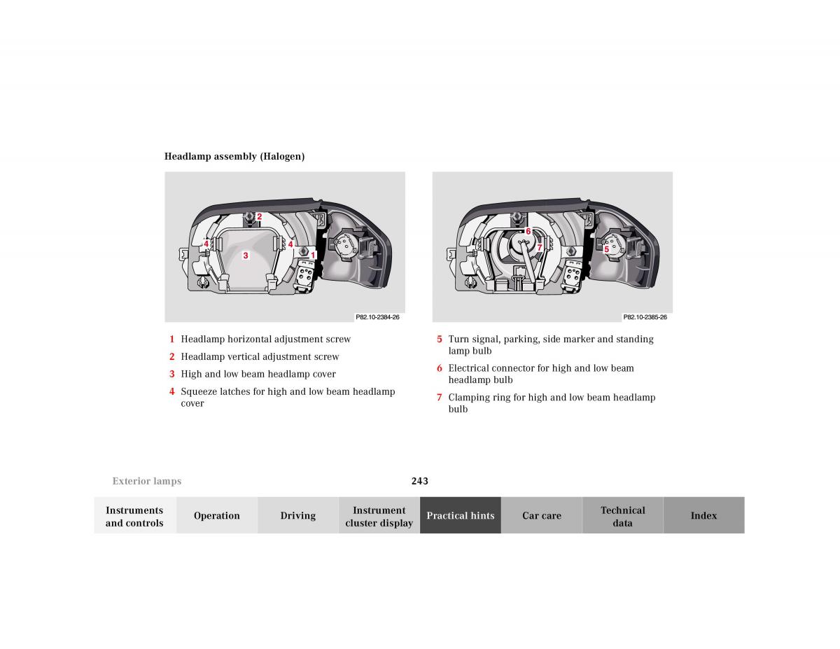 Mercedes Benz SL R129 owners manual / page 247