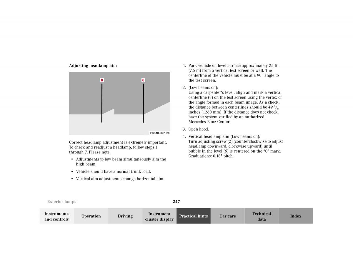 Mercedes Benz SL R129 owners manual / page 251