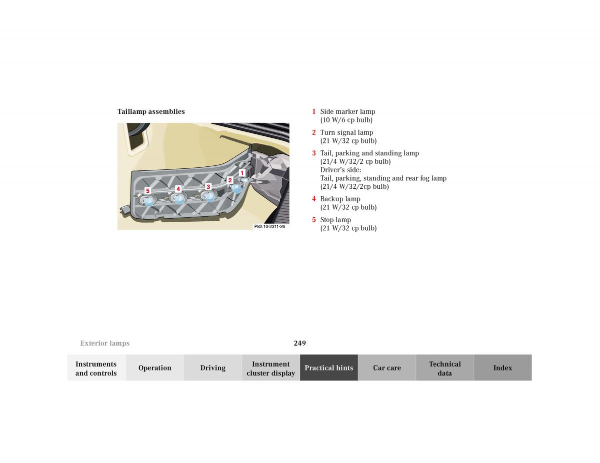 Mercedes Benz SL R129 owners manual / page 253