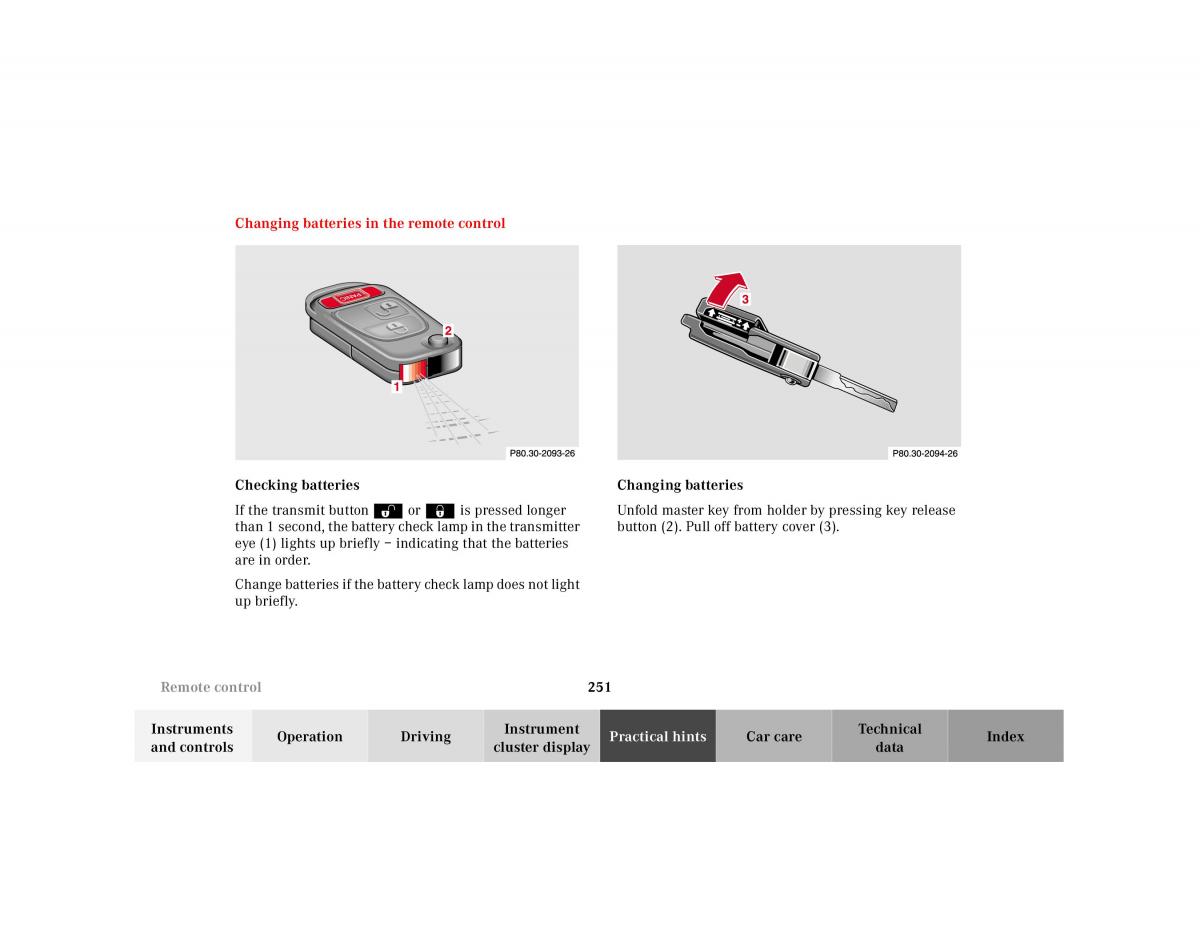 Mercedes Benz SL R129 owners manual / page 255