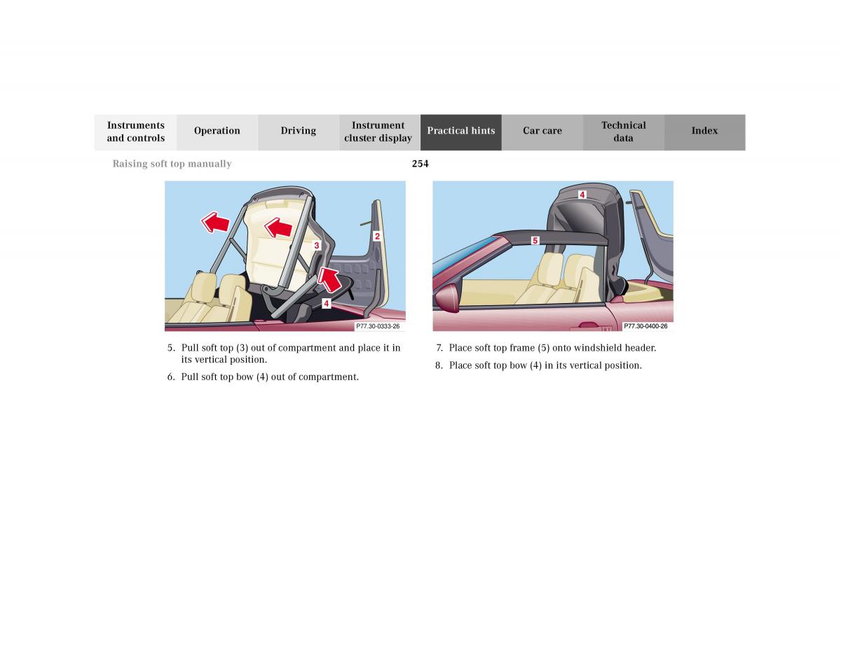 Mercedes Benz SL R129 owners manual / page 258