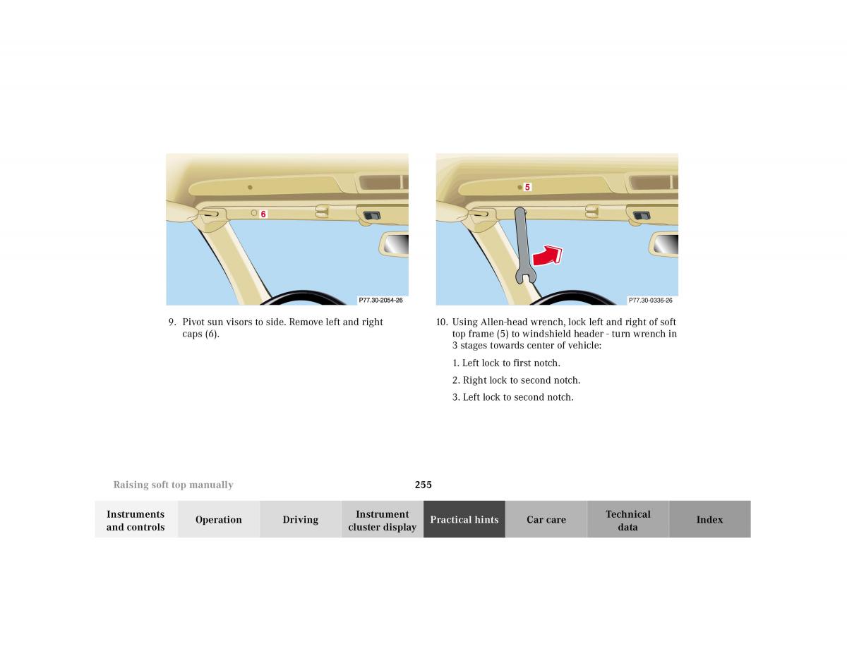 Mercedes Benz SL R129 owners manual / page 259