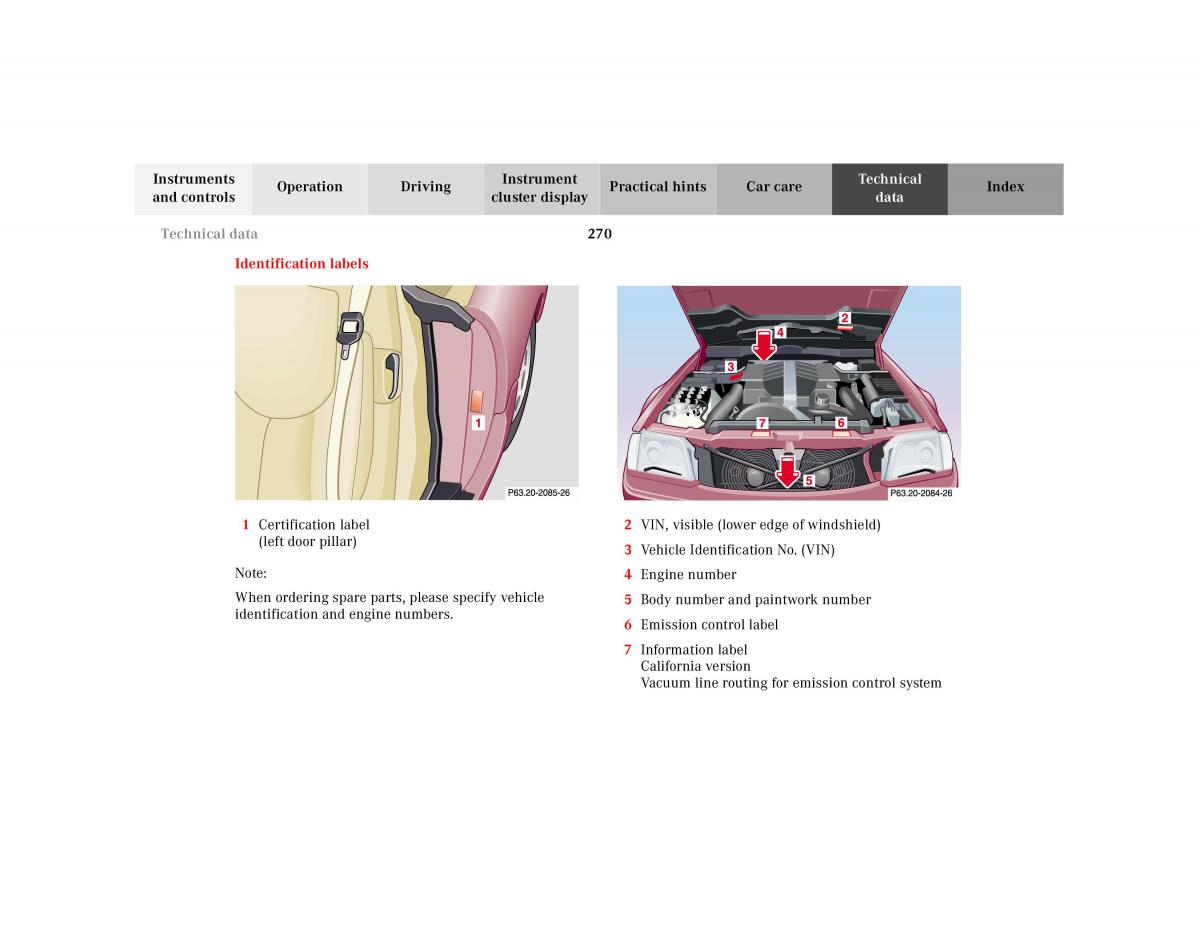 Mercedes Benz SL R129 owners manual / page 274