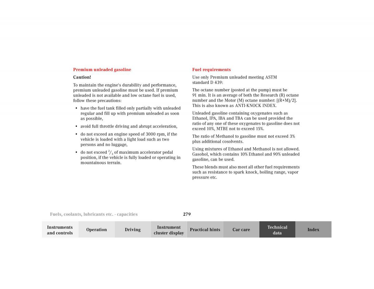 Mercedes Benz SL R129 owners manual / page 283