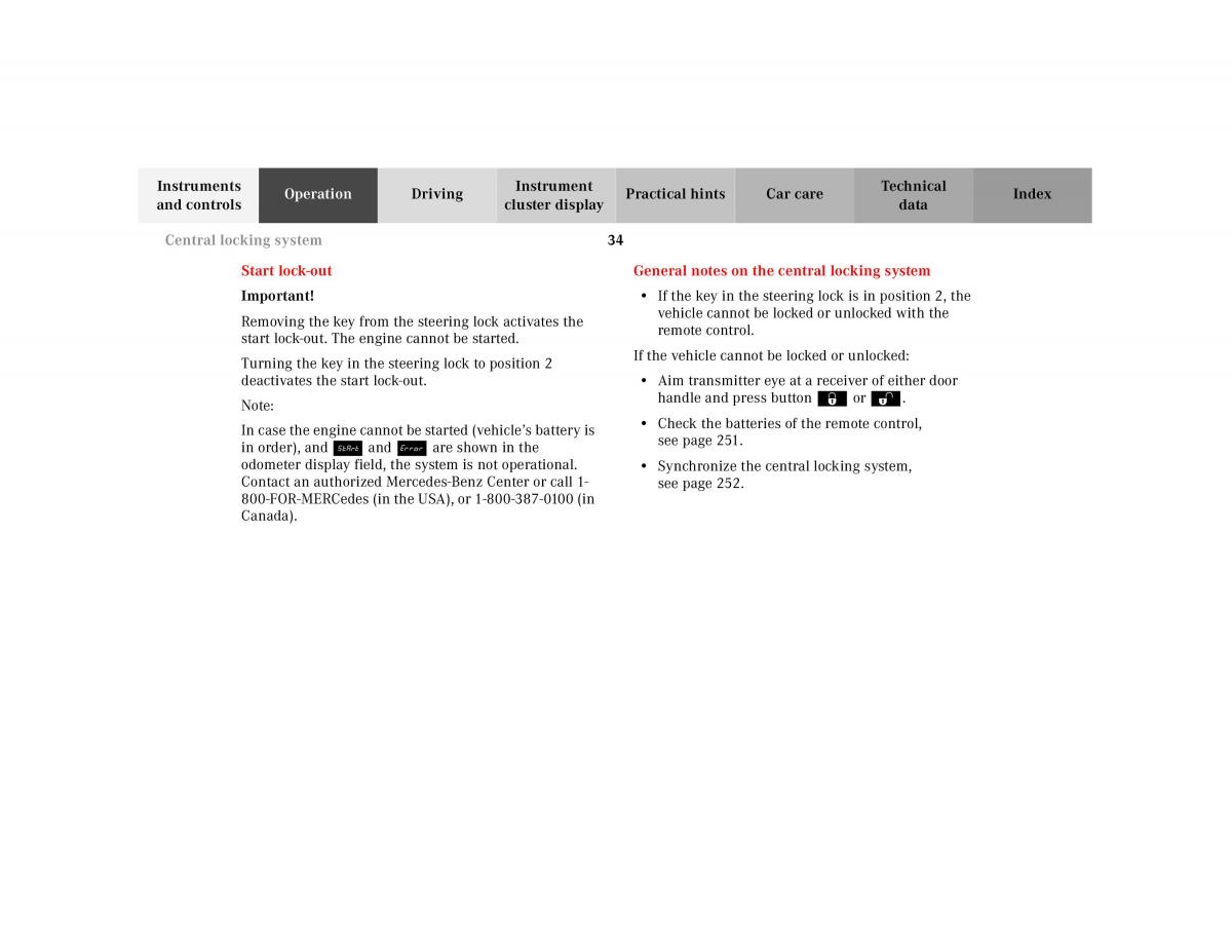 Mercedes Benz SL R129 owners manual / page 38