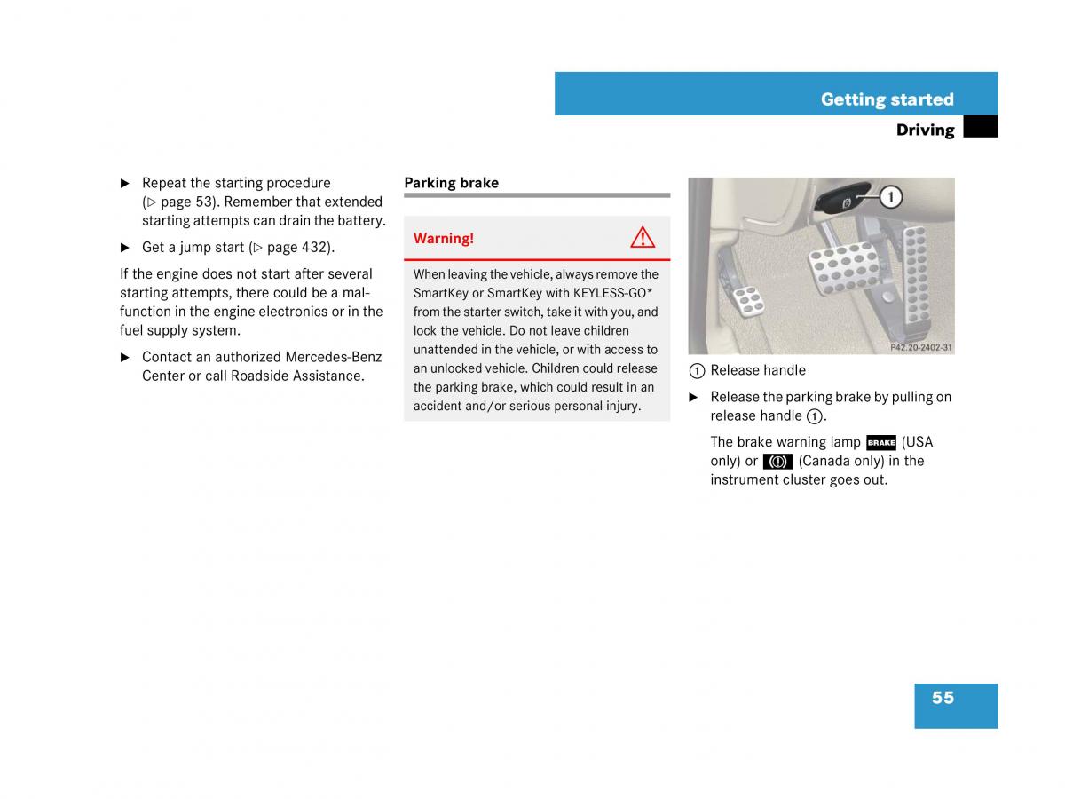 Mercedes Benz SL R230 owners manual / page 55