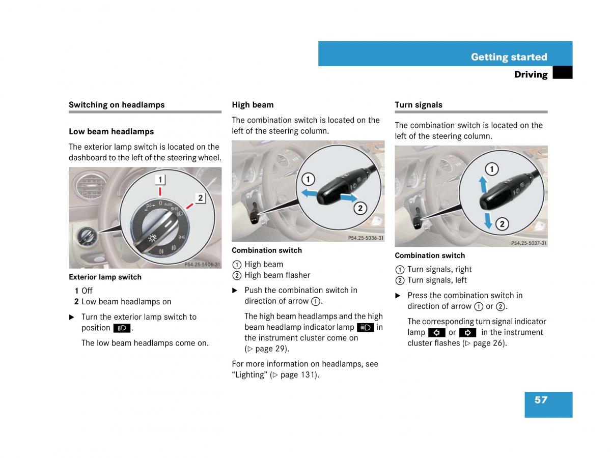 Mercedes Benz SL R230 owners manual / page 57