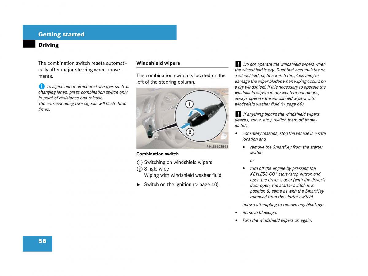 Mercedes Benz SL R230 owners manual / page 58