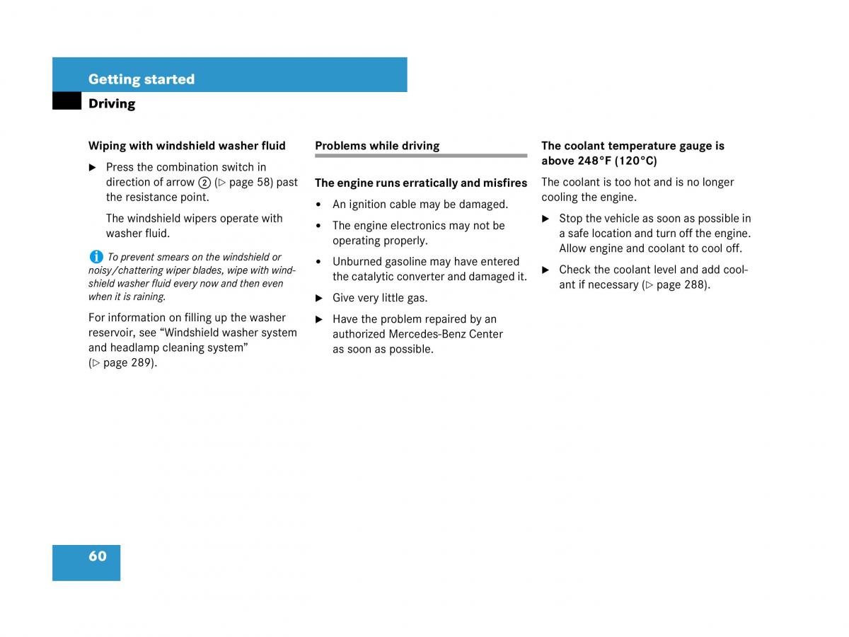 Mercedes Benz SL R230 owners manual / page 60