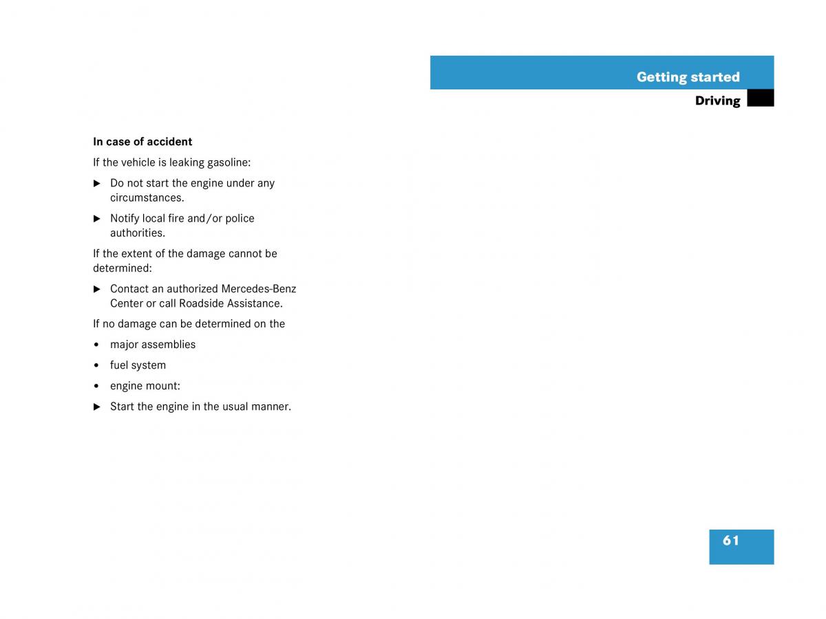 Mercedes Benz SL R230 owners manual / page 61