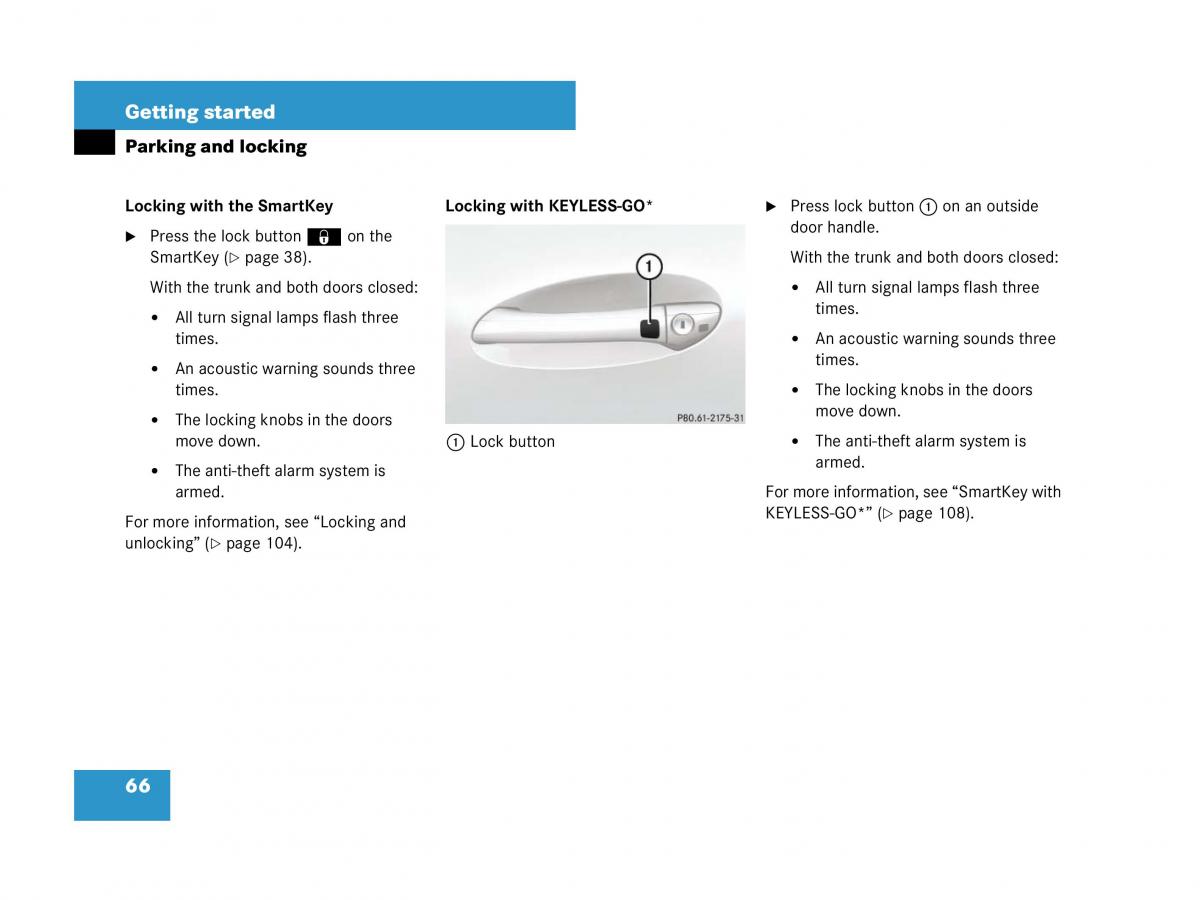 Mercedes Benz SL R230 owners manual / page 66