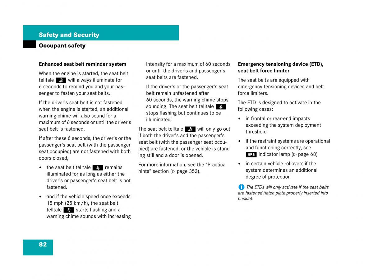 Mercedes Benz SL R230 owners manual / page 83