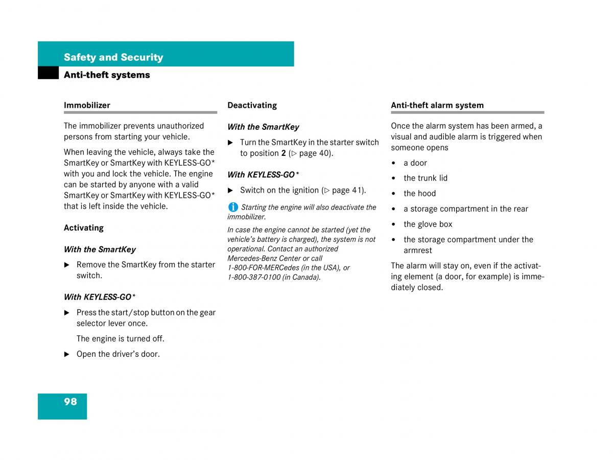 Mercedes Benz SL R230 owners manual / page 99