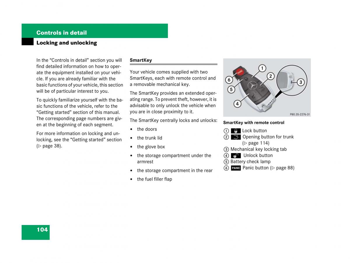 Mercedes Benz SL R230 owners manual / page 105