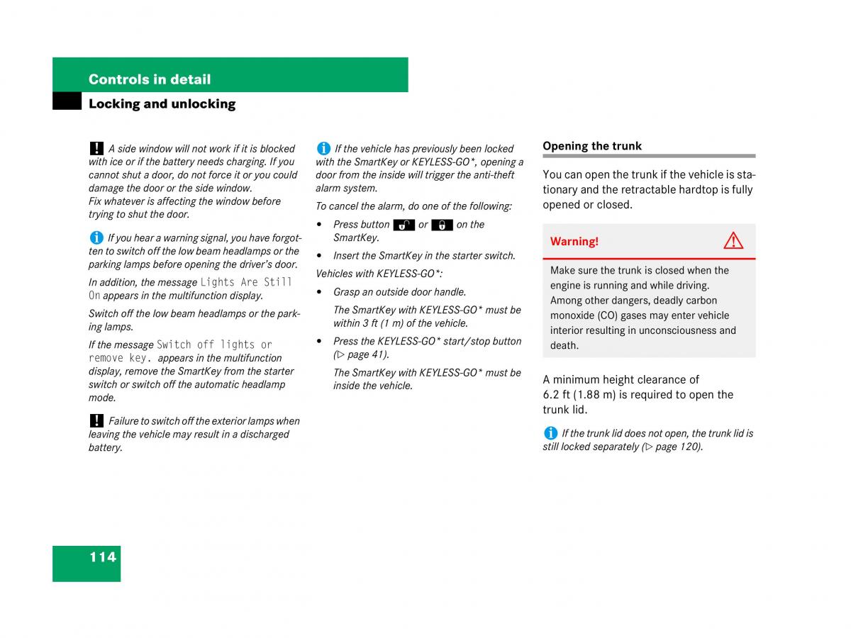 Mercedes Benz SL R230 owners manual / page 115