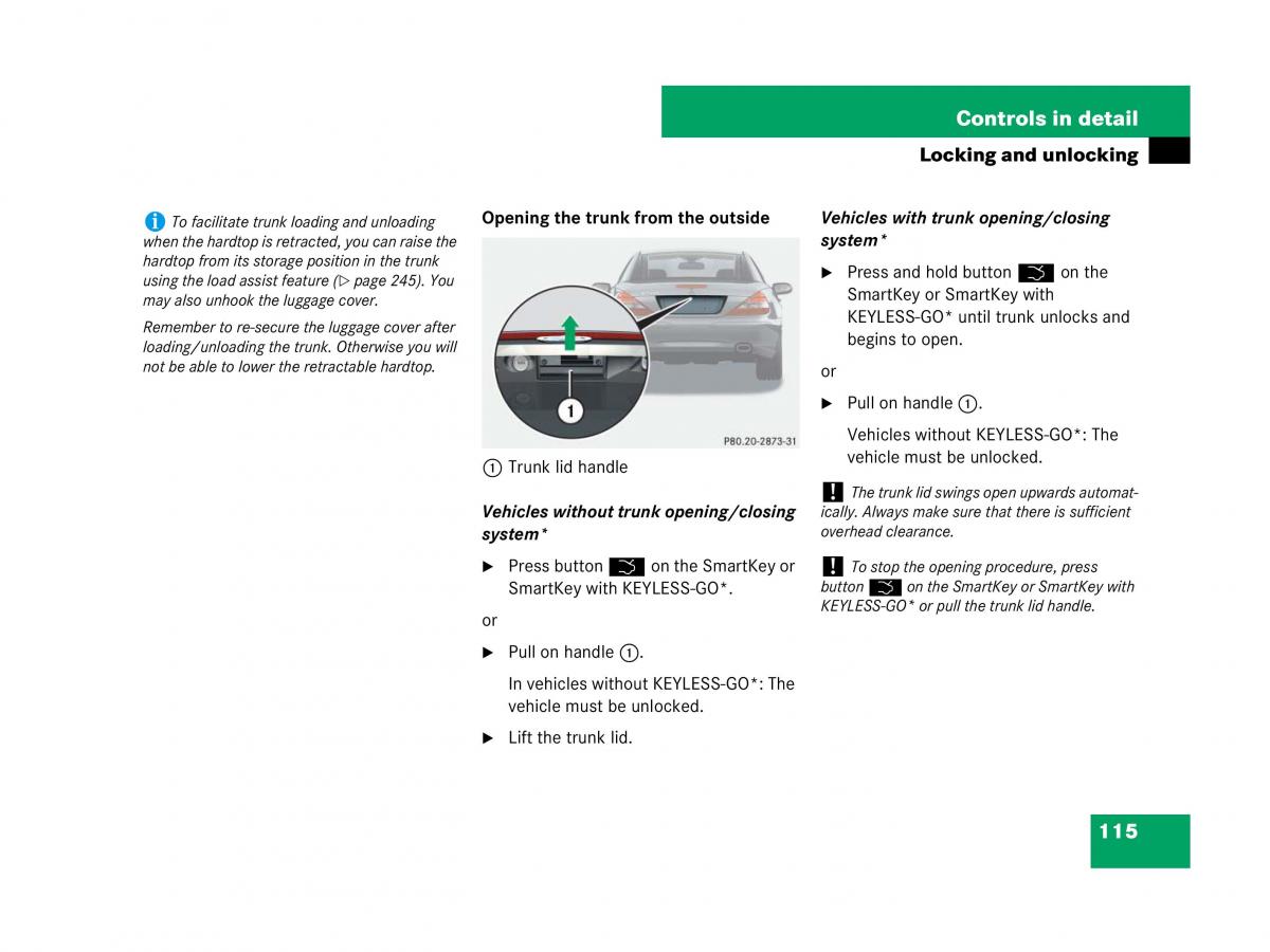 Mercedes Benz SL R230 owners manual / page 116